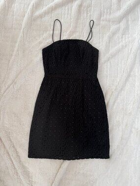 Banana Republic Black Eyelet Fabric Strappy Dress Size 2P